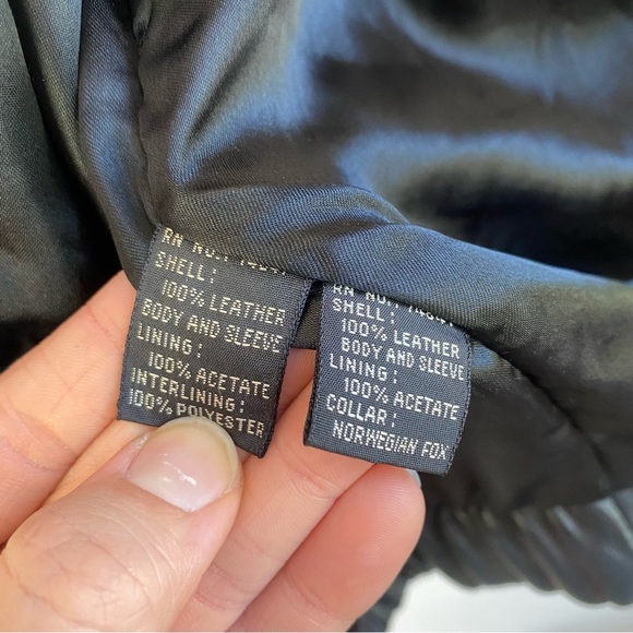 Andrew Marc Vintage Leather Jacket with Fur M - Picture 6 of 11